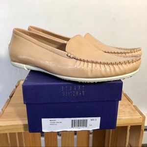 Stuart Weitzman nude flats patent leather